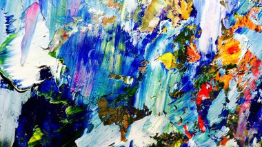 Renkli soyut arkaplan dokusu. Modern motif görsel sanat. Yağlı boya karışımı. Moda el boyama bezi. Duvar dekorasyonu ve Duvar arkaplan resimleri fikri