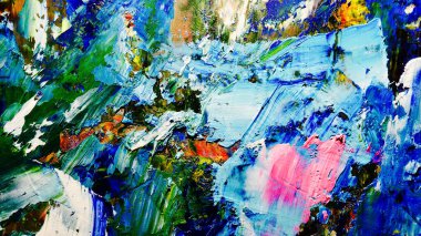 Renkli soyut arkaplan dokusu. Modern motif görsel sanat. Yağlı boya karışımı. Moda el boyama bezi. Duvar dekorasyonu ve Duvar arkaplan resimleri fikri