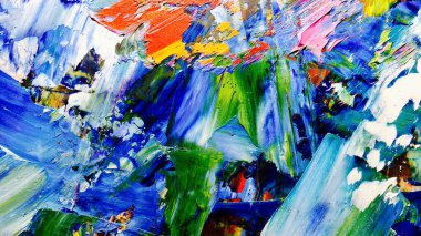 Renkli soyut arkaplan dokusu. Modern motif görsel sanat. Yağlı boya karışımı. Moda el boyama bezi. Duvar dekorasyonu ve Duvar arkaplan resimleri fikri