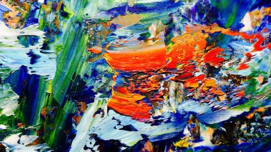 Renkli soyut arkaplan dokusu. Modern motif görsel sanat. Yağlı boya karışımı. Moda el boyama bezi. Duvar dekorasyonu ve Duvar arkaplan resimleri fikri