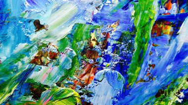 Renkli soyut arkaplan dokusu. Modern motif görsel sanat. Yağlı boya karışımı. Moda el boyama bezi. Duvar dekorasyonu ve Duvar arkaplan resimleri fikri