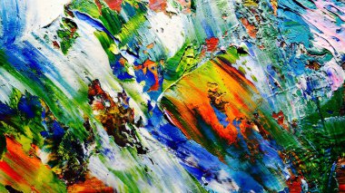 Renkli soyut arkaplan dokusu. Modern motif görsel sanat. Yağlı boya karışımı. Moda el boyama bezi. Duvar dekorasyonu ve Duvar arkaplan resimleri fikri