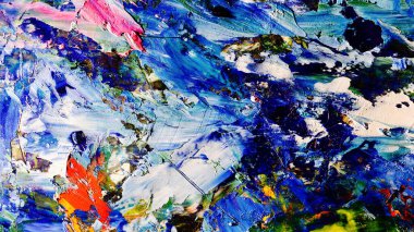 Renkli soyut arkaplan dokusu. Modern motif görsel sanat. Yağlı boya karışımı. Moda el boyama bezi. Duvar dekorasyonu ve Duvar arkaplan resimleri fikri.