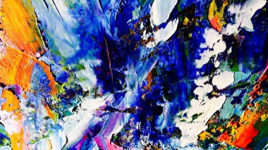 Renkli soyut arkaplan dokusu. Modern motif görsel sanat. Yağlı boya karışımı. Moda el boyama bezi. Duvar dekorasyonu ve Duvar arkaplan resimleri fikri.