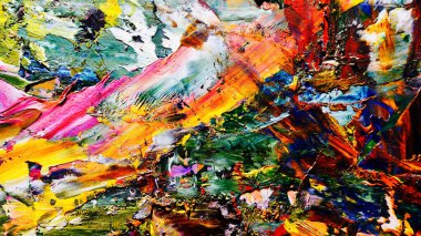 Renkli soyut arkaplan dokusu. Modern motif görsel sanat. Yağlı boya karışımı. Moda el boyama bezi. Duvar dekorasyonu ve Duvar arkaplan resimleri fikri.