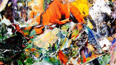 Renkli soyut arkaplan dokusu. Modern motif görsel sanat. Yağlı boya karışımı. Moda el boyama bezi. Duvar dekorasyonu ve Duvar arkaplan resimleri fikri.