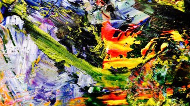 Renkli soyut arkaplan dokusu. Modern motif görsel sanat. Yağlı boya karışımı. Moda el boyama bezi. Duvar dekorasyonu ve Duvar arkaplan resimleri fikri.