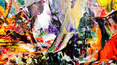 Renkli soyut arkaplan dokusu. Modern motif görsel sanat. Yağlı boya karışımı. Moda el boyama bezi. Duvar dekorasyonu ve Duvar arkaplan resimleri fikri.