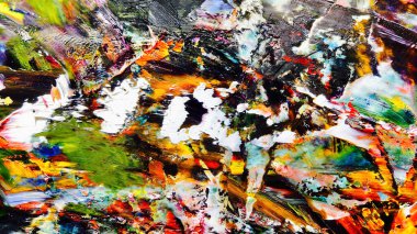 Renkli soyut arkaplan dokusu. Modern motif görsel sanat. Yağlı boya karışımı. Moda el boyama bezi. Duvar dekorasyonu ve Duvar arkaplan resimleri fikri.