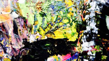 Renkli soyut arkaplan dokusu. Modern motif görsel sanat. Yağlı boya karışımı. Moda el boyama bezi. Duvar dekorasyonu ve Duvar arkaplan resimleri fikri.