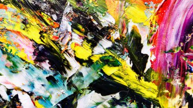 Renkli soyut arkaplan dokusu. Modern motif görsel sanat. Yağlı boya karışımı. Moda el boyama bezi. Duvar dekorasyonu ve Duvar arkaplan resimleri fikri.