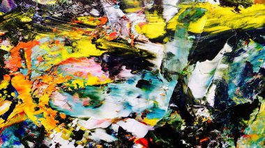 Renkli soyut arkaplan dokusu. Modern motif görsel sanat. Yağlı boya karışımı. Moda el boyama bezi. Duvar dekorasyonu ve Duvar arkaplan resimleri fikri.