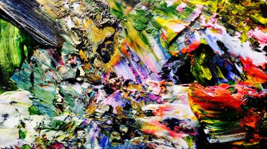 Renkli soyut arkaplan dokusu. Modern motif görsel sanat. Yağlı boya karışımı. Moda el boyama bezi. Duvar dekorasyonu ve Duvar arkaplan resimleri fikri.