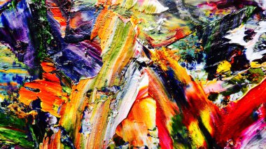 Renkli soyut arkaplan dokusu. Modern motif görsel sanat. Yağlı boya karışımı. Moda el boyama bezi. Duvar dekorasyonu ve Duvar arkaplan resimleri fikri.