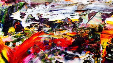 Renkli soyut arkaplan dokusu. Modern motif görsel sanat. Yağlı boya karışımı. Moda el boyama bezi. Duvar dekorasyonu ve Duvar arkaplan resimleri fikri.