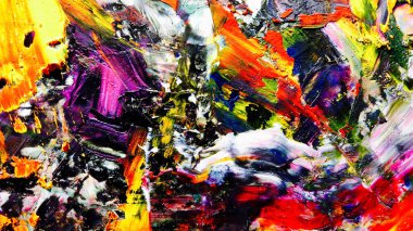 Renkli soyut arkaplan dokusu. Modern motif görsel sanat. Yağlı boya karışımı. Moda el boyama bezi. Duvar dekorasyonu ve Duvar arkaplan resimleri fikri.