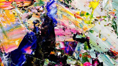 Renkli soyut arkaplan dokusu. Modern motif görsel sanat. Yağlı boya karışımı. Moda el boyama bezi. Duvar dekorasyonu ve Duvar arkaplan resimleri fikri.