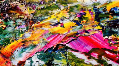 Renkli soyut arkaplan dokusu. Modern motif görsel sanat. Yağlı boya karışımı. Moda el boyama bezi. Duvar dekorasyonu ve Duvar arkaplan resimleri fikri.