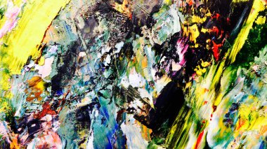 Renkli soyut arkaplan dokusu. Modern motif görsel sanat. Yağlı boya karışımı. Moda el boyama bezi. Duvar dekorasyonu ve Duvar arkaplan resimleri fikri.