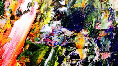 Renkli soyut arkaplan dokusu. Modern motif görsel sanat. Yağlı boya karışımı. Moda el boyama bezi. Duvar dekorasyonu ve Duvar arkaplan resimleri fikri.