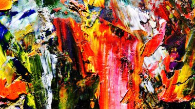 Renkli soyut arkaplan dokusu. Modern motif görsel sanat. Yağlı boya karışımı. Moda el boyama bezi. Duvar dekorasyonu ve Duvar arkaplan resimleri fikri.