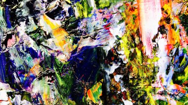 Renkli soyut arkaplan dokusu. Modern motif görsel sanat. Yağlı boya karışımı. Moda el boyama bezi. Duvar dekorasyonu ve Duvar arkaplan resimleri fikri.