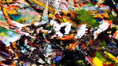 Renkli soyut arkaplan dokusu. Modern motif görsel sanat. Yağlı boya karışımı. Moda el boyama bezi. Duvar dekorasyonu ve Duvar arkaplan resimleri fikri.