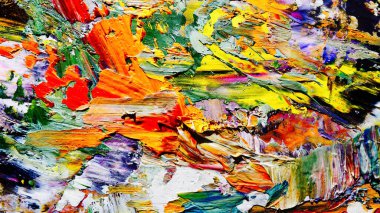 Renkli soyut arkaplan dokusu. Modern motif görsel sanat. Yağlı boya karışımı. Moda el boyama bezi. Duvar dekorasyonu ve Duvar arkaplan resimleri fikri. 