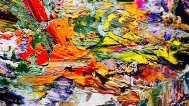 Renkli soyut arkaplan dokusu. Modern motif görsel sanat. Yağlı boya karışımı. Moda el boyama bezi. Duvar dekorasyonu ve Duvar arkaplan resimleri fikri. 