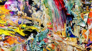 Renkli soyut arkaplan dokusu. Modern motif görsel sanat. Yağlı boya karışımı. Moda el boyama bezi. Duvar dekorasyonu ve Duvar arkaplan resimleri fikri. 