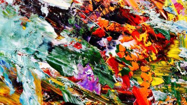 Renkli soyut arkaplan dokusu. Modern motif görsel sanat. Yağlı boya karışımı. Moda el boyama bezi. Duvar dekorasyonu ve Duvar arkaplan resimleri fikri. 