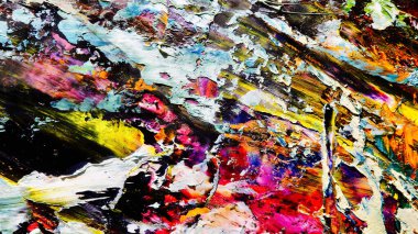 Renkli soyut arkaplan dokusu. Modern motif görsel sanat. Yağlı boya karışımı. Moda el boyama bezi. Duvar dekorasyonu ve Duvar arkaplan resimleri fikri. 