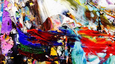 Renkli soyut arkaplan dokusu. Modern motif görsel sanat. Yağlı boya karışımı. Moda el boyama bezi. Duvar dekorasyonu ve Duvar arkaplan resimleri fikri. 