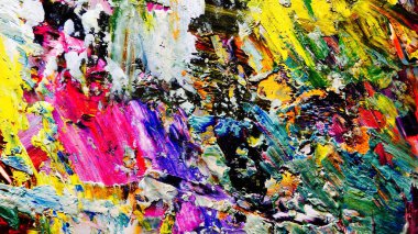 Renkli soyut arkaplan dokusu. Modern motif görsel sanat. Yağlı boya karışımı. Moda el boyama bezi. Duvar dekorasyonu ve Duvar arkaplan resimleri fikri. 