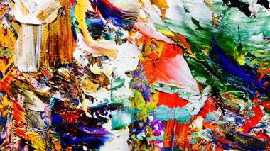 Renkli soyut arkaplan dokusu. Modern motif görsel sanat. Yağlı boya karışımı. Moda el boyama bezi. Duvar dekorasyonu ve Duvar arkaplan resimleri fikri. 