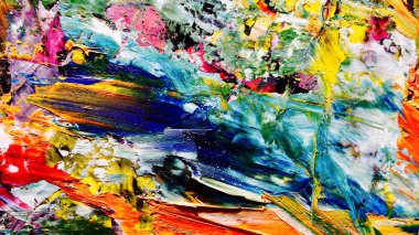 Renkli soyut arkaplan dokusu. Modern motif görsel sanat. Yağlı boya karışımı. Moda el boyama bezi. Duvar dekorasyonu ve Duvar arkaplan resimleri fikri. 