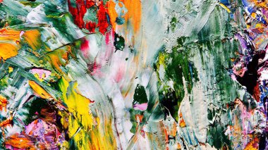 Renkli soyut arkaplan dokusu. Modern motif görsel sanat. Yağlı boya karışımı. Moda el boyama bezi. Duvar dekorasyonu ve Duvar arkaplan resimleri fikri. 