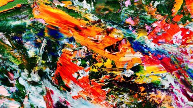 Renkli soyut arkaplan dokusu. Modern motif görsel sanat. Yağlı boya karışımı. Moda el boyama bezi. Duvar dekorasyonu ve Duvar arkaplan resimleri fikri.