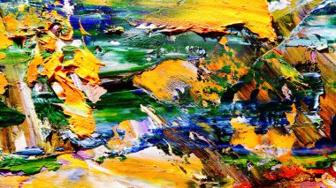 Renkli soyut arkaplan dokusu. Modern motif görsel sanat. Yağlı boya karışımı. Moda el boyama bezi. Duvar dekorasyonu ve Duvar arkaplan resimleri fikri.