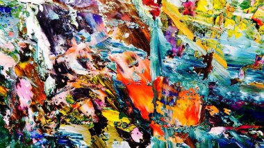 Renkli soyut arkaplan dokusu. Modern motif görsel sanat. Yağlı boya karışımı. Moda el boyama bezi. Duvar dekorasyonu ve Duvar arkaplan resimleri fikri.