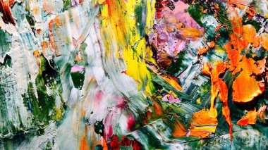 Renkli soyut arkaplan dokusu. Modern motif görsel sanat. Yağlı boya karışımı. Moda el boyama bezi. Duvar dekorasyonu ve Duvar arkaplan resimleri fikri.