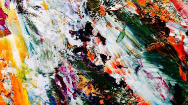 Renkli soyut arkaplan dokusu. Modern motif görsel sanat. Yağlı boya karışımı. Moda el boyama bezi. Duvar dekorasyonu ve Duvar arkaplan resimleri fikri.