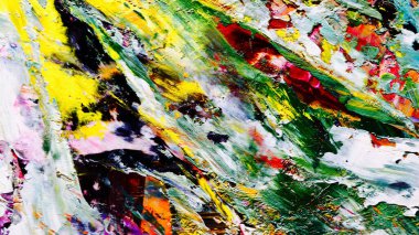 Renkli soyut arkaplan dokusu. Modern motif görsel sanat. Yağlı boya karışımı. Moda el boyama bezi. Duvar dekorasyonu ve Duvar arkaplan resimleri fikri.