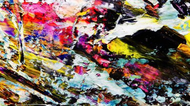 Renkli soyut arkaplan dokusu. Modern motif görsel sanat. Yağlı boya karışımı. Moda el boyama bezi. Duvar dekorasyonu ve Duvar arkaplan resimleri fikri.