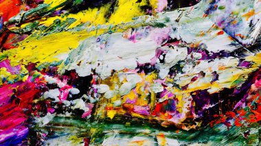 Renkli soyut arkaplan dokusu. Modern motif görsel sanat. Yağlı boya karışımı. Moda el boyama bezi. Duvar dekorasyonu ve Duvar arkaplan resimleri fikri.