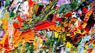 Renkli soyut arkaplan dokusu. Modern motif görsel sanat. Yağlı boya karışımı. Moda el boyama bezi. Duvar dekorasyonu ve Duvar arkaplan resimleri fikri.