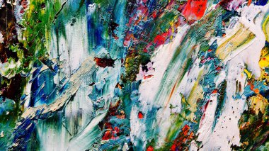 Renkli soyut arkaplan dokusu. Modern motif görsel sanat. Yağlı boya karışımı. Moda el boyama bezi. Duvar dekorasyonu ve Duvar arkaplan resimleri fikri.