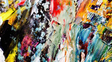 Renkli soyut arkaplan dokusu. Modern motif görsel sanat. Yağlı boya karışımı. Moda el boyama bezi. Duvar dekorasyonu ve Duvar arkaplan resimleri fikri.