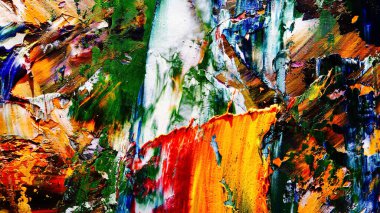 Renkli soyut arkaplan dokusu. Modern motif görsel sanat. Yağlı boya karışımı. Moda el boyama bezi. Duvar dekorasyonu ve Duvar arkaplan resimleri fikri.