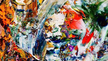 Renkli soyut arkaplan dokusu. Modern motif görsel sanat. Yağlı boya karışımı. Moda el boyama bezi. Duvar dekorasyonu ve Duvar arkaplan resimleri fikri.